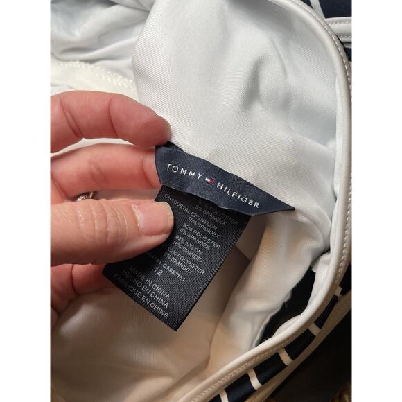 NWT Tommy Hilfiger Size 12 bathing suit One Piece Swimsuit blue stripes Swim - Picture 5 of 7